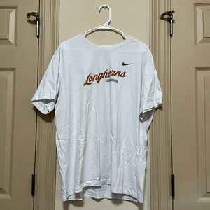 **Texas Longhorns Baseball Team Issued** White Nike Cotton T-Shirt. 2023 Travel